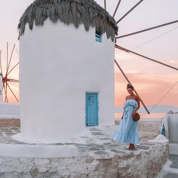 Lisa Marie Fernandez light blue Eyelet strapless cotton belted maxi dress S - Picture 4 of 13